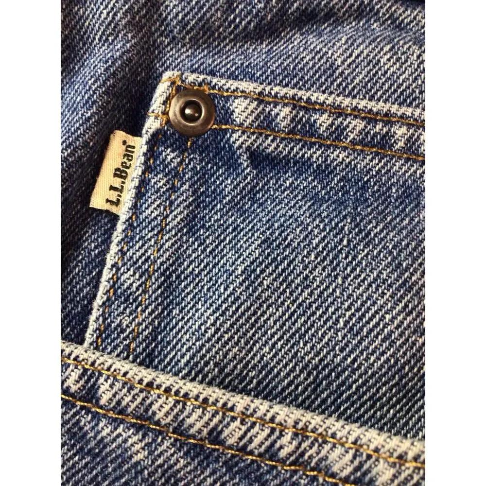 Vintage LL Bean Classic Fit Jeans Mens 38x30 Blue Denim Flannel Lined